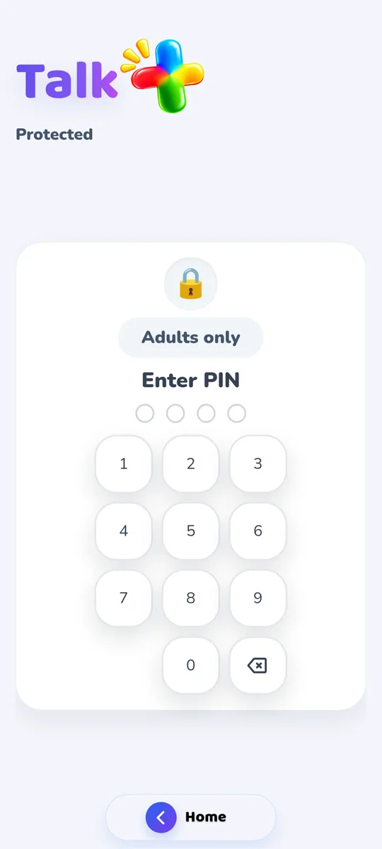 Real screen of the PIN-protected Adult Area