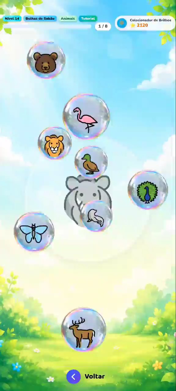 Jogo Bolhas de Sabão na Fala+